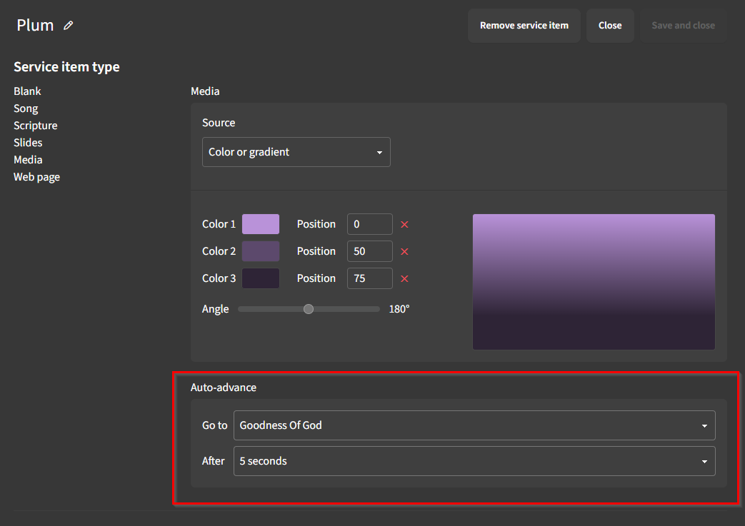 Advanced Services Features - Service Item Auto Advance Options.png