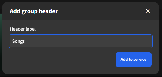 Advanced Services Features - Service Item Groups - Add Group Header Label.png