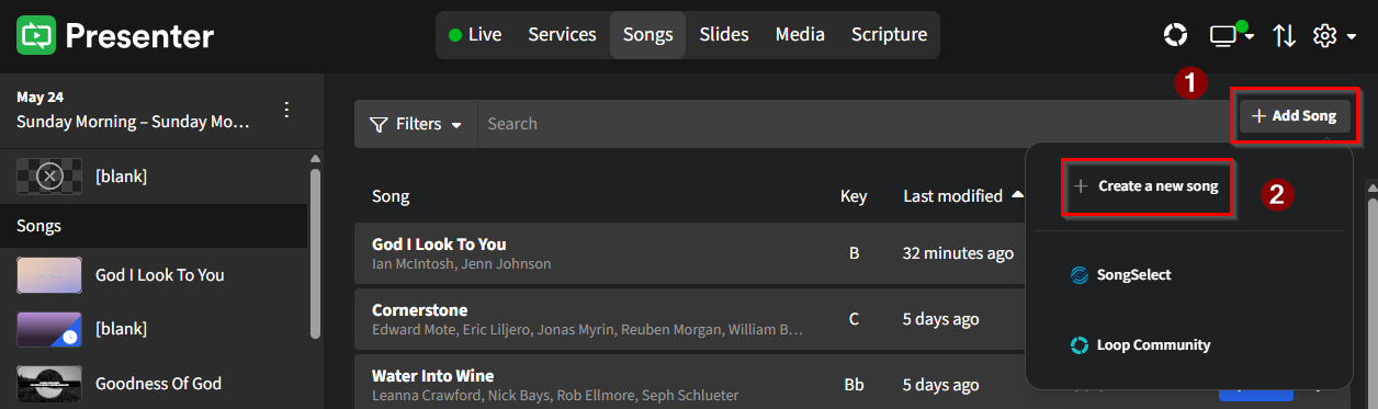 Importing Lyrics - Create New Song.png