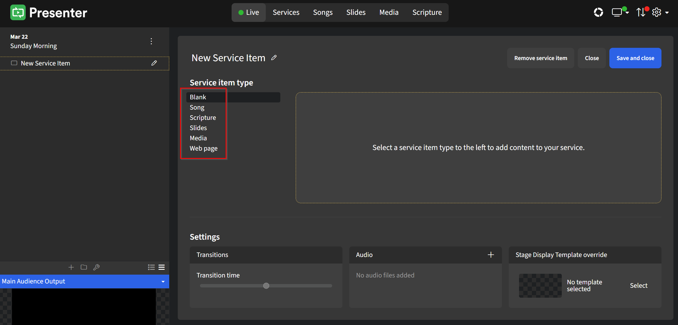 Intro to Services and Items - New Service Item editor.png