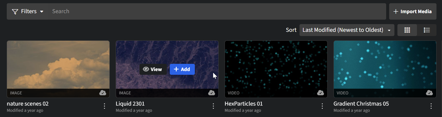 Media Library - Thumbnail View Item Options.png