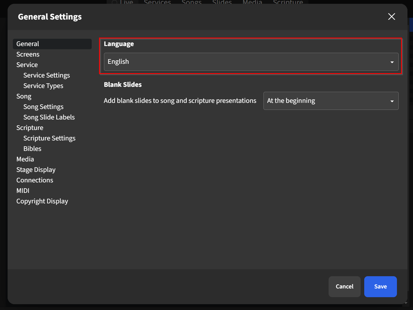 Presenter UI- General Settings Change Language from Dropdown.png